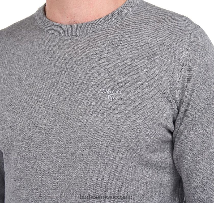 Barbour 8B6RFZ1083 ropa blanco antiguo hombres jersey de algodón pima con cuello redondo