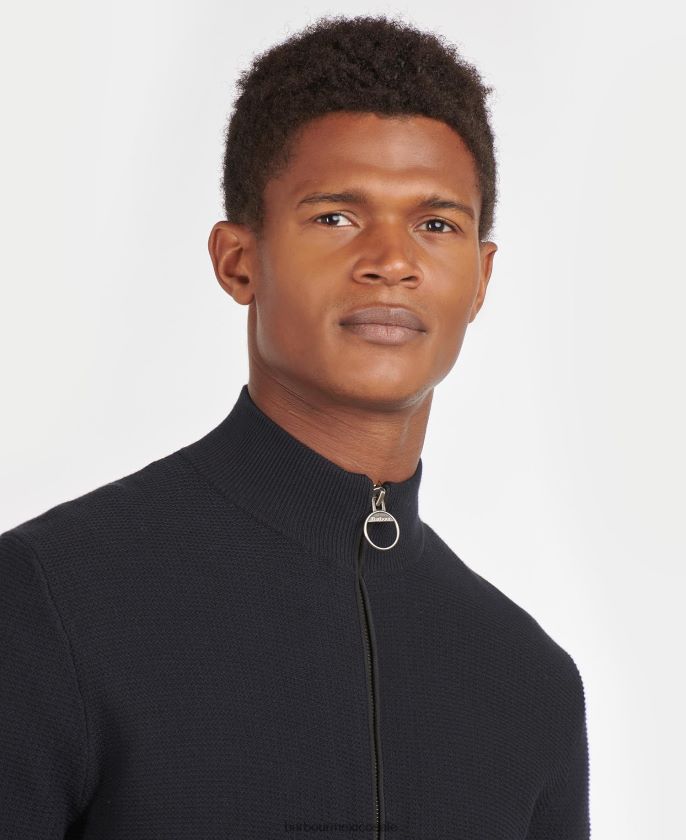 Barbour 8B6RFZ1084 ropa gris marga hombres abhainn suéter con cremallera