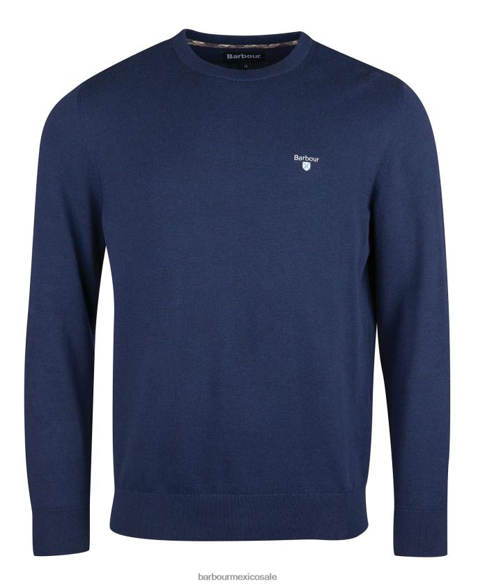 Barbour 8B6RFZ1112 ropa Armada hombres suéter orgánico con cuello redondo