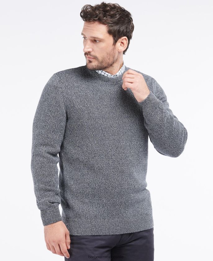 Barbour 8B6RFZ1115 ropa Armada hombres tripulación de algodón retorcido nelson