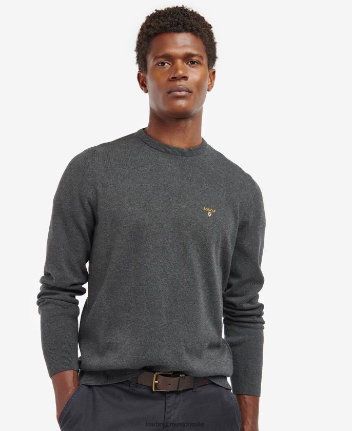 Barbour 8B6RFZ1124 ropa Armada hombres suéter orgánico con cuello redondo