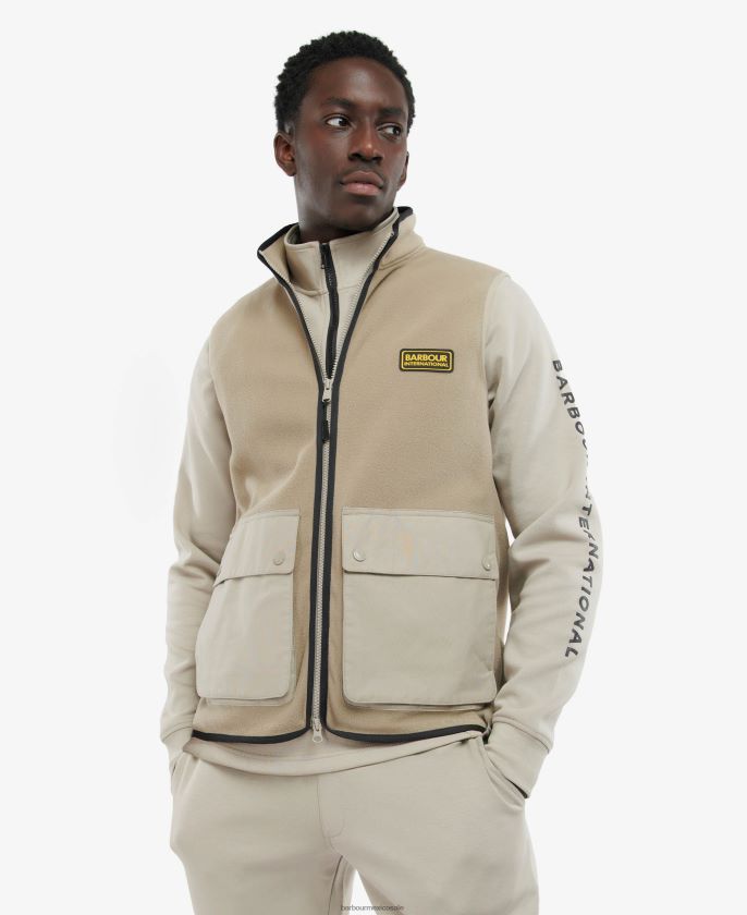 Barbour 8B6RFZ1133 ropa concreto hombres chaleco polar de roble