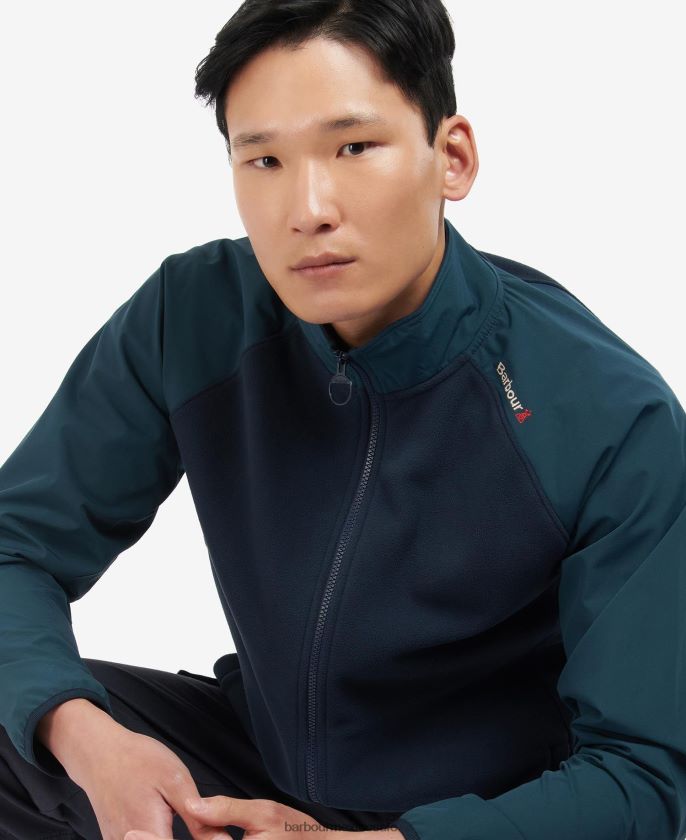 Barbour 8B6RFZ1138 ropa azul marino clásico hombres forro polar con cremallera lingfield