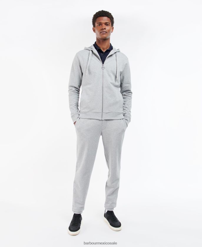 Barbour 8B6RFZ1001 ropa gris marga hombres sudadera wallington con cremallera