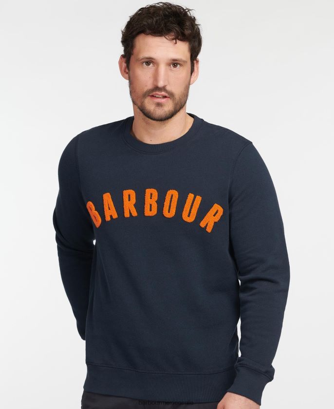 Barbour 8B6RFZ1006 ropa Armada hombres sudadera prep con logo