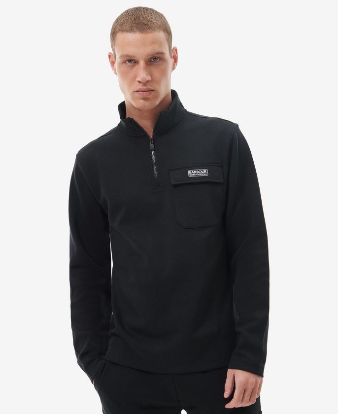 Barbour 8B6RFZ1031 ropa negro clásico hombres sudadera viajero