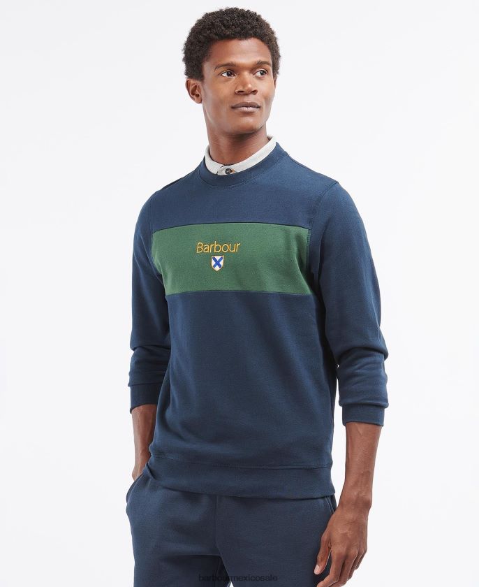 Barbour 8B6RFZ1046 ropa Armada hombres tripulación del panel de honor