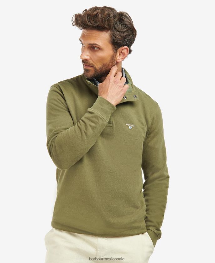 Barbour 8B6RFZ977 ropa hiedra verde hombres sudadera egglescliff