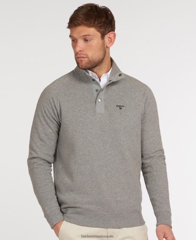 Barbour 8B6RFZ982 ropa Armada hombres sudadera con botones a presión