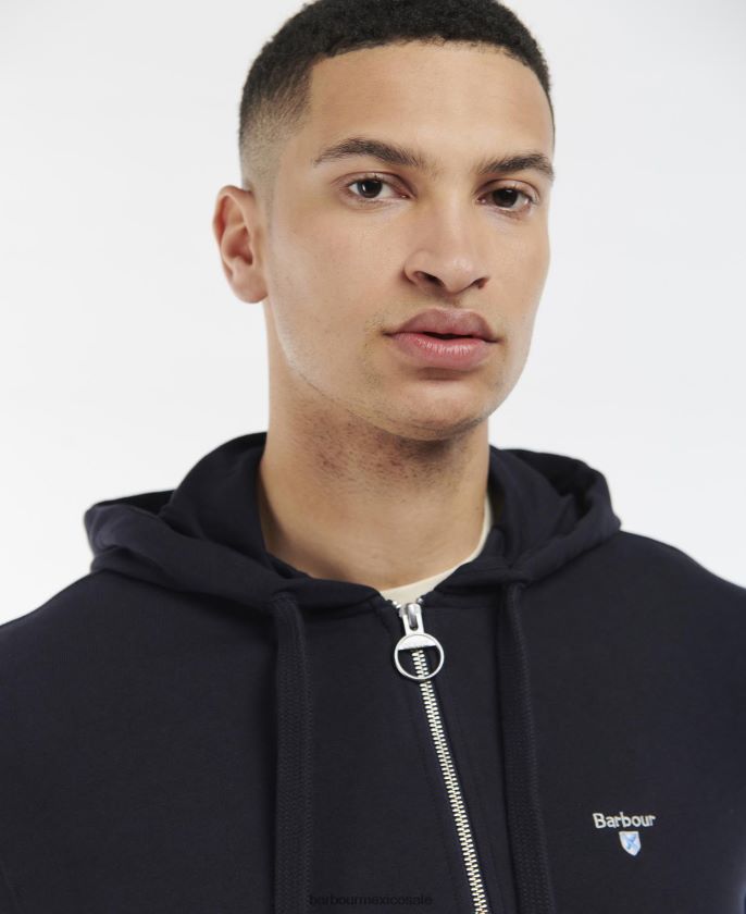 Barbour 8B6RFZ983 ropa gris marga hombres sudadera wallington con cremallera