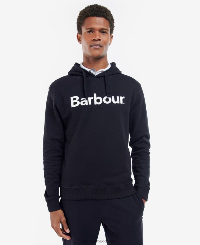 Barbour 8B6RFZ986 ropa Armada hombres sudadera con capucha y logo