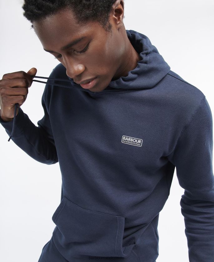 Barbour 8B6RFZ989 ropa marga antracita hombres sudadera con capucha y logo pequeño internacional
