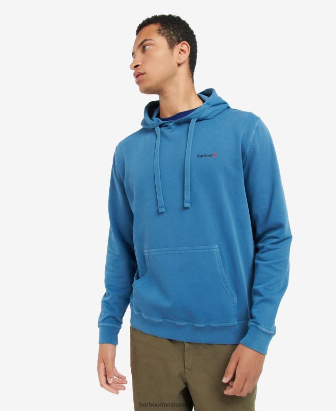 Barbour 8B6RFZ994 ropa azul marino lavado hombres sudadera con capucha popover redworth