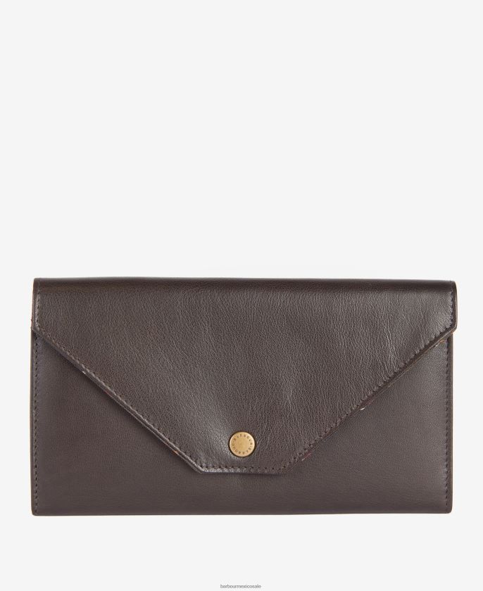 Barbour 8B6RFZ2398 accesorios marrón mujer monedero de viaje de cuero