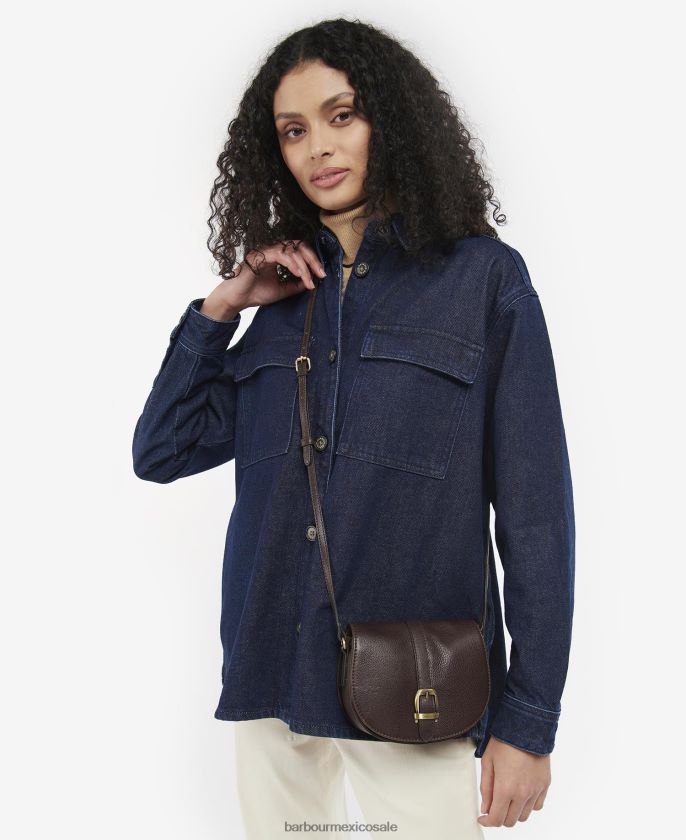 Barbour 8B6RFZ2405 accesorios marron oscuro mujer alforja de cuero laire