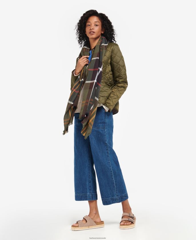 Barbour 8B6RFZ2447 accesorios iris/azul marino mujer bufanda escocesa lucinda