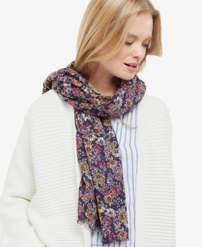 Barbour 8B6RFZ2448 accesorios multi clásico mujer bufanda con estampado floral retro