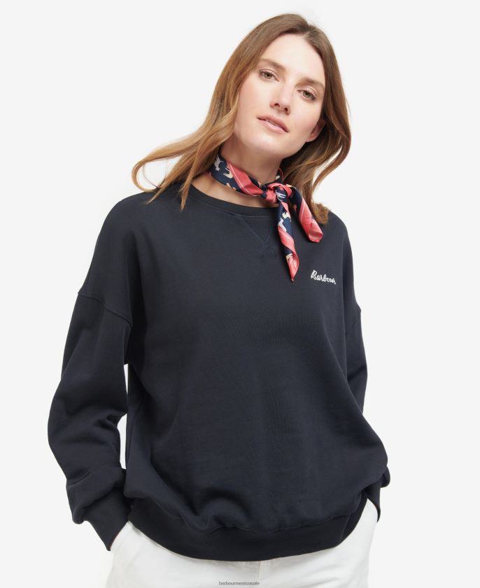 Barbour 8B6RFZ2451 accesorios azul marino/perro mujer bufanda cuadrada con estampado de perros