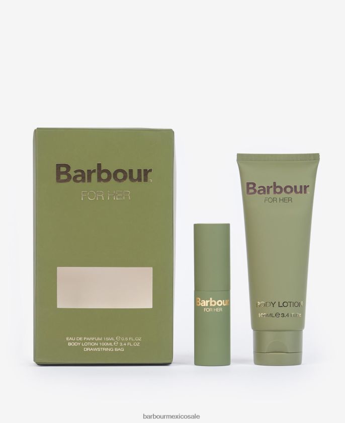 Barbour 8B6RFZ2413 accesorios tartán verde mujer para su juego de regalo de adorno de perfume