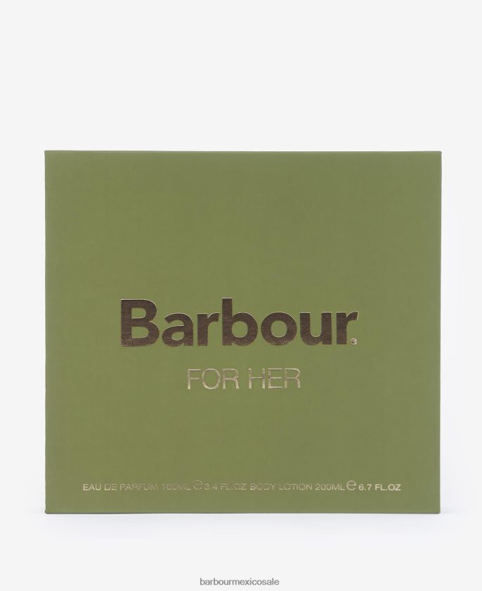 Barbour 8B6RFZ2414 accesorios verde clásico mujer para ella set de regalo de dúo de perfumes de vacaciones
