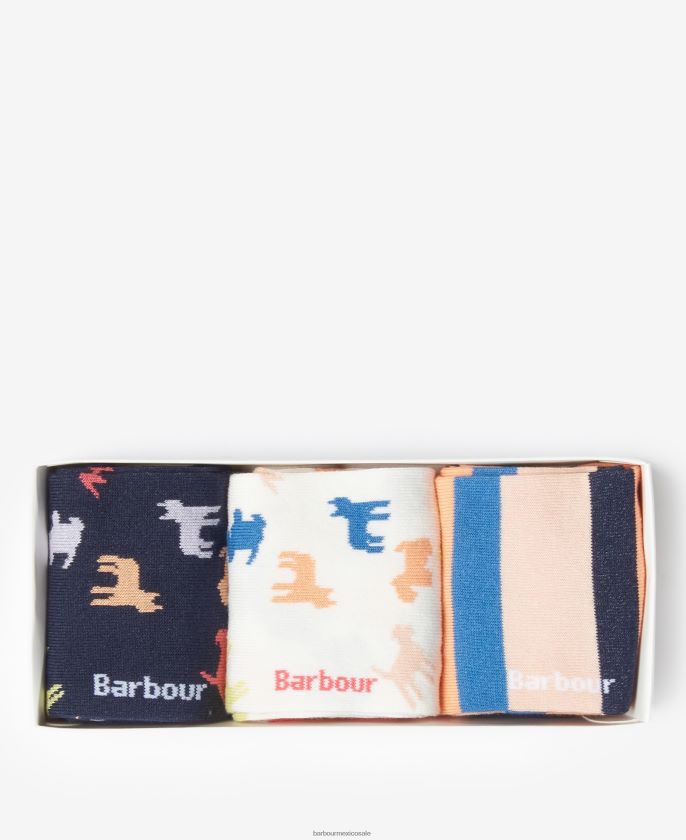 Barbour 8B6RFZ2464 accesorios perro multi mujer set de regalo con varios calcetines para perros