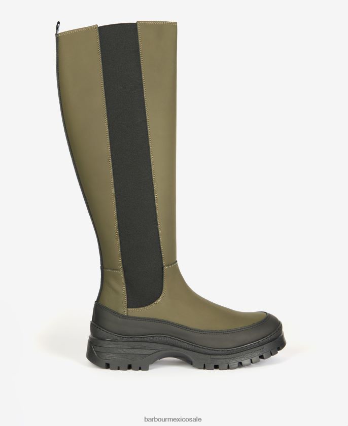 Barbour 8B6RFZ2063 calzado caqui oscuro mujer botas de podio