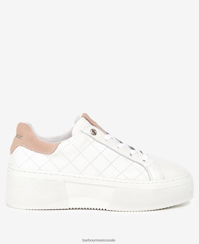 Barbour 8B6RFZ2126 calzado peonía blanca/plateada mujer entrenadores