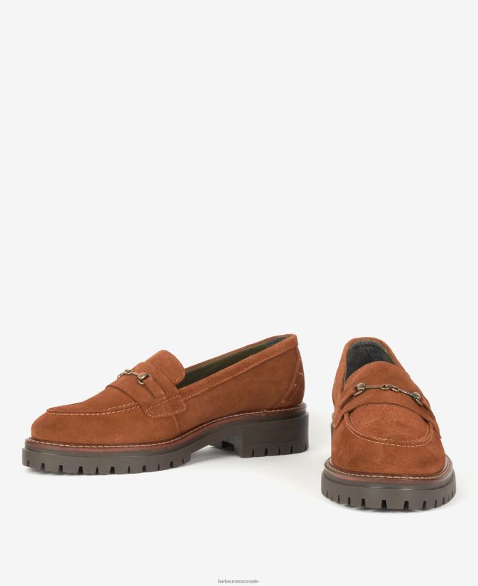 Barbour 8B6RFZ2140 calzado coñac mujer mocasines brooke horsebit