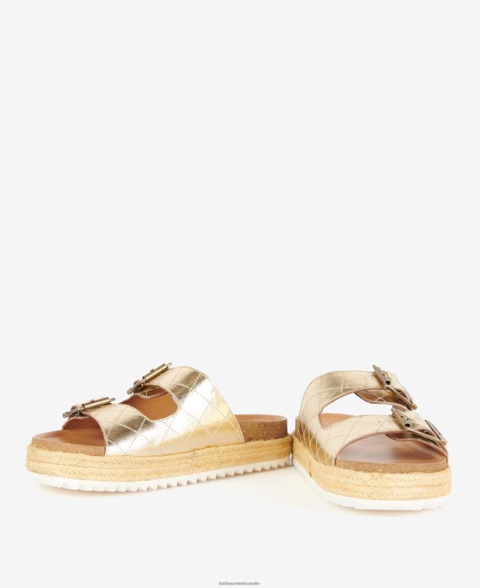 Barbour 8B6RFZ2096 calzado blanco clásico mujer sandalias pamela acolchadas con rombos