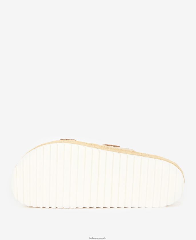 Barbour 8B6RFZ2096 calzado blanco clásico mujer sandalias pamela acolchadas con rombos