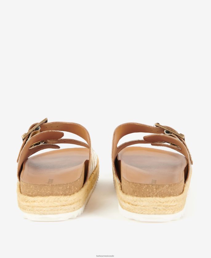 Barbour 8B6RFZ2096 calzado blanco clásico mujer sandalias pamela acolchadas con rombos