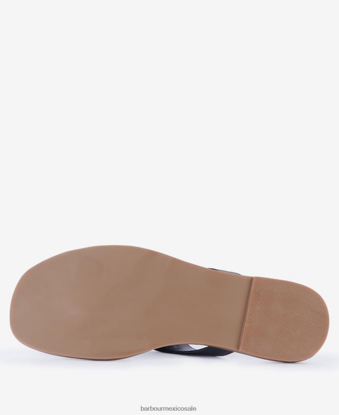 Barbour 8B6RFZ2098 calzado negro clásico mujer sandalias de boca de bahía