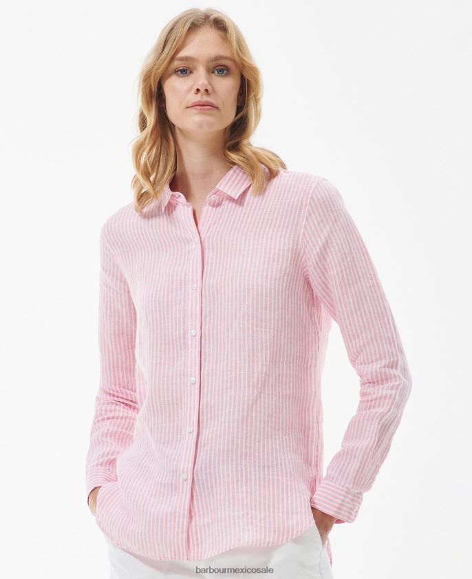 Barbour 8B6RFZ1585 ropa raya de hibisco mujer camisa marina