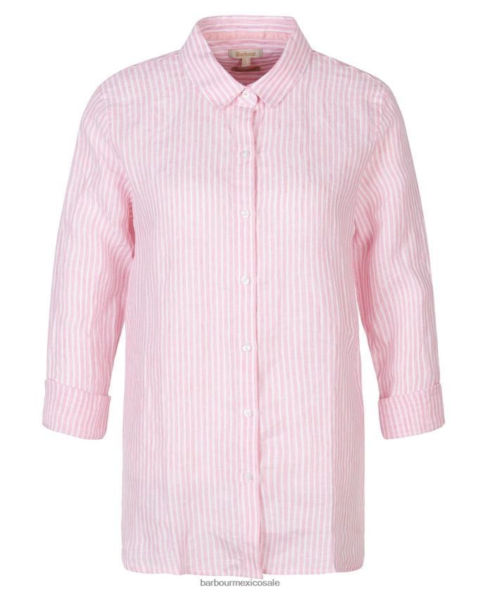 Barbour 8B6RFZ1585 ropa raya de hibisco mujer camisa marina