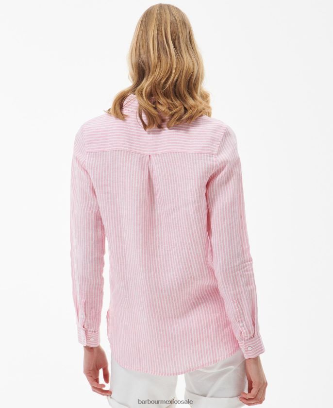 Barbour 8B6RFZ1585 ropa raya de hibisco mujer camisa marina