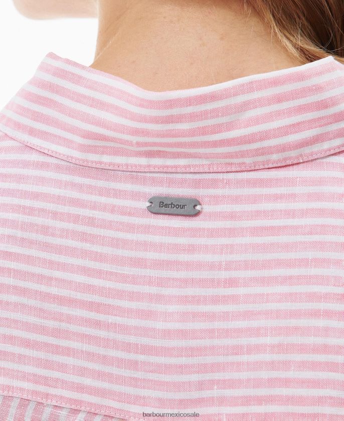 Barbour 8B6RFZ1585 ropa raya de hibisco mujer camisa marina