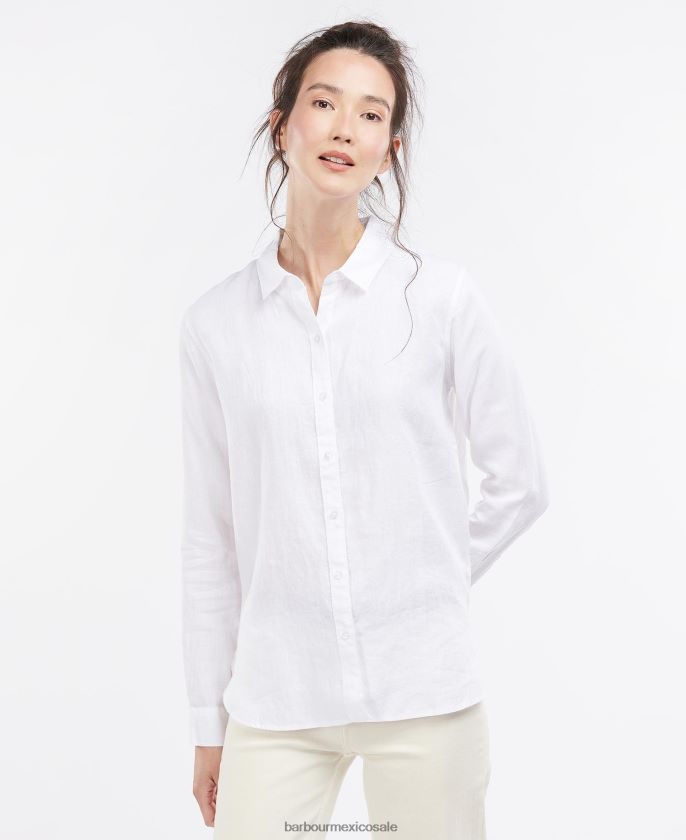 Barbour 8B6RFZ1586 ropa azul marino/blanco mujer camisa marina