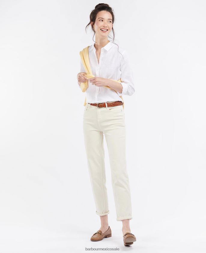 Barbour 8B6RFZ1586 ropa azul marino/blanco mujer camisa marina