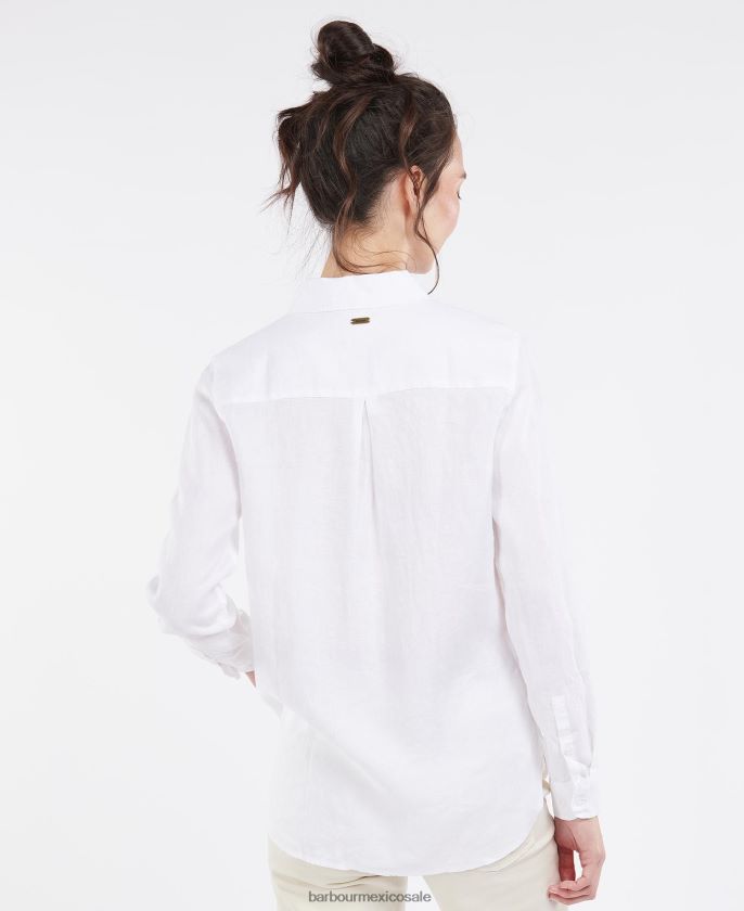 Barbour 8B6RFZ1586 ropa azul marino/blanco mujer camisa marina