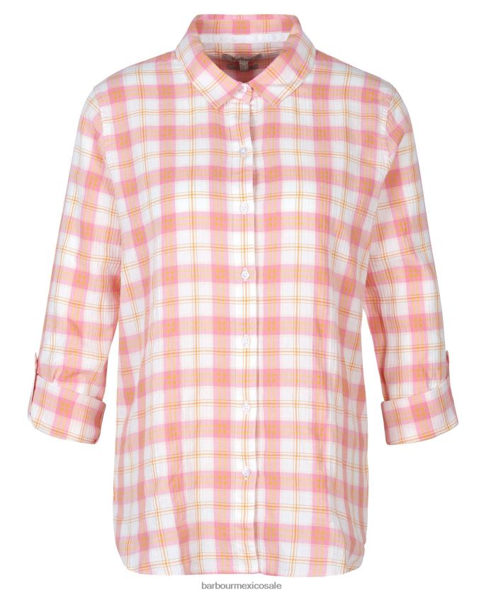 Barbour 8B6RFZ1587 ropa cheque de hibisco mujer camisa de la costa