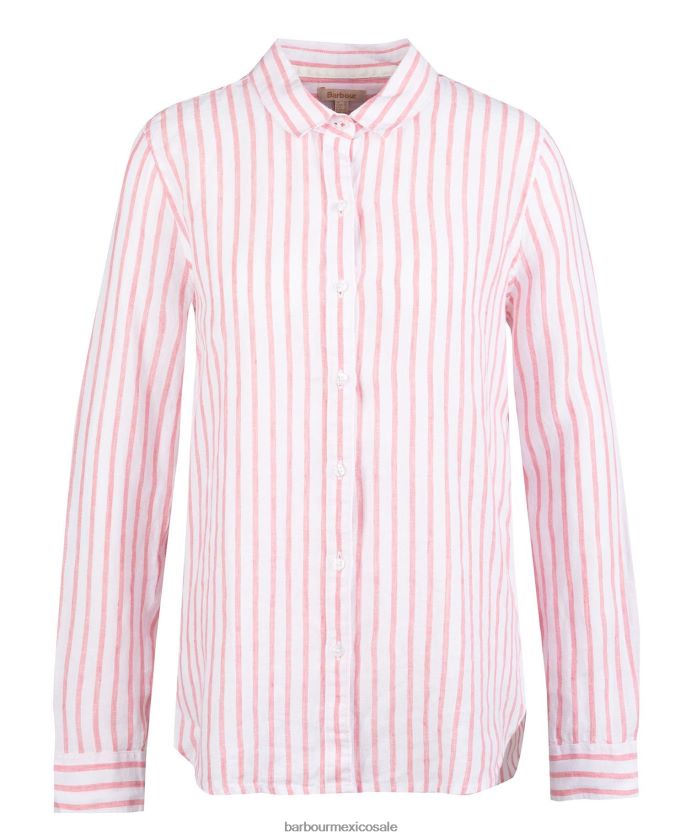 Barbour 8B6RFZ1590 ropa ponche rosa mujer camisa marina