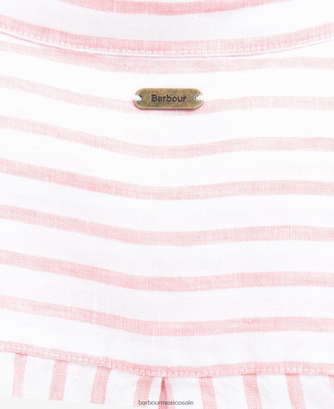 Barbour 8B6RFZ1590 ropa ponche rosa mujer camisa marina