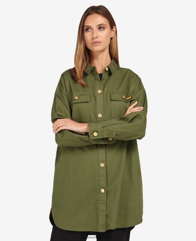 Barbour 8B6RFZ1592 ropa verde medianoche mujer sobrecamisa morgan