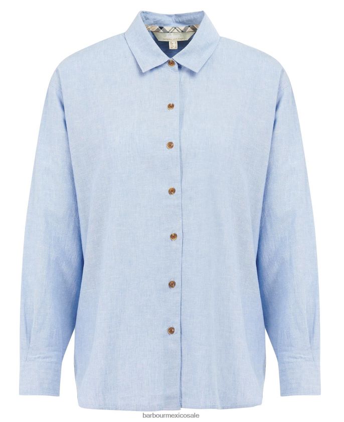Barbour 8B6RFZ1595 ropa cambray mujer camisa rutherglen