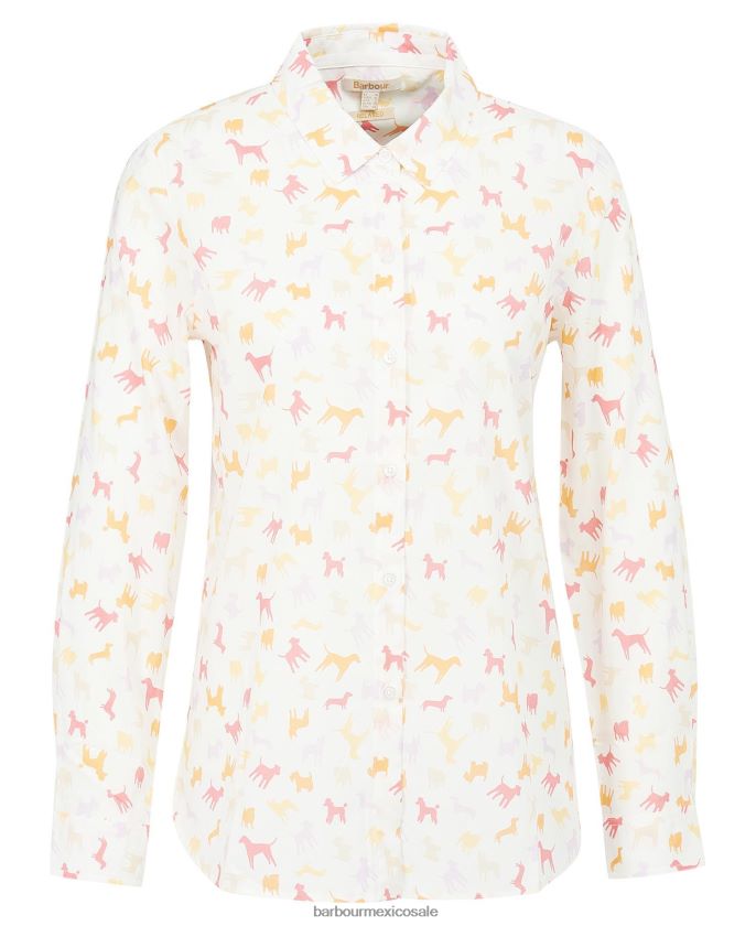 Barbour 8B6RFZ1598 ropa estampado de nubes/perros múltiples mujer camisa safari
