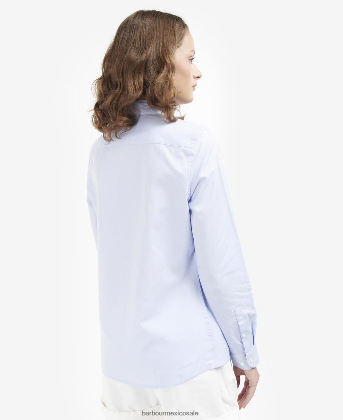Barbour 8B6RFZ1599 ropa tartán blanco/índigo mujer camisa derwent