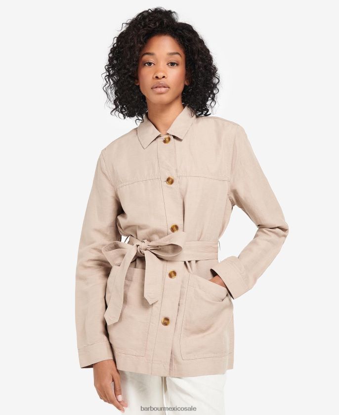 Barbour 8B6RFZ1606 ropa madera de haya mujer sobrecamisa greta