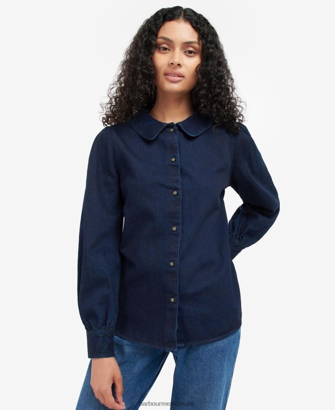 Barbour 8B6RFZ1619 ropa índigo mujer camisa maara