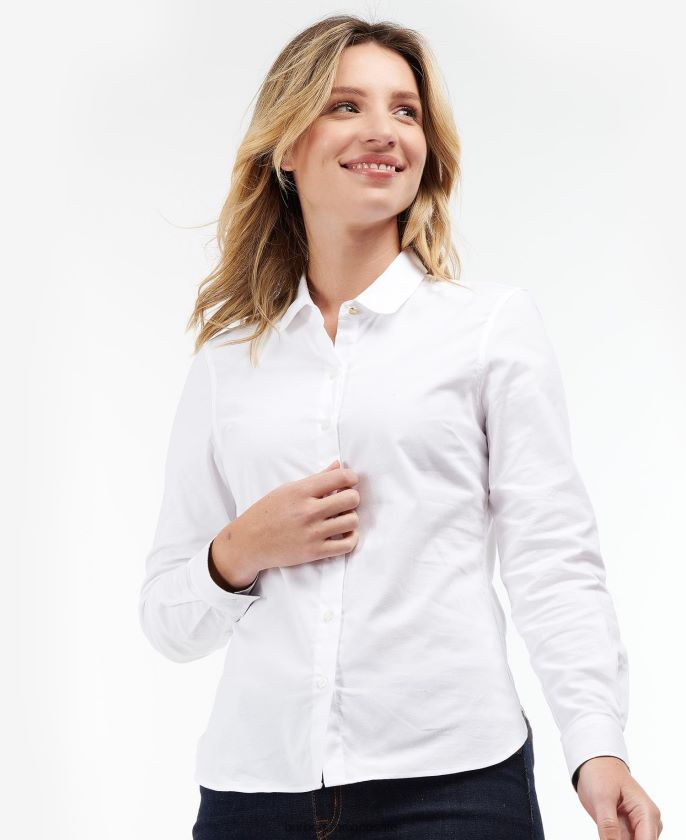 Barbour 8B6RFZ1620 ropa blanco mujer camisa pearson