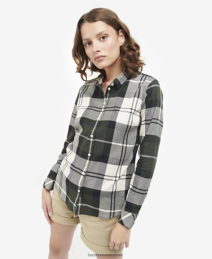 Barbour 8B6RFZ1629 ropa tartán de álamo mujer camisa bredon